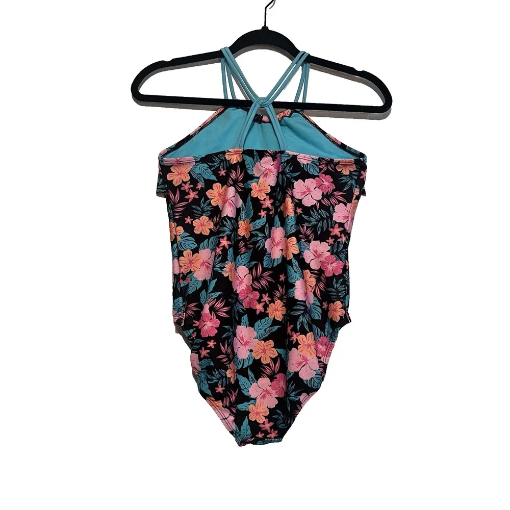 Wonder Nation Girls‎ Youth One Piece Floral Swimsuit Size XL/14-16
